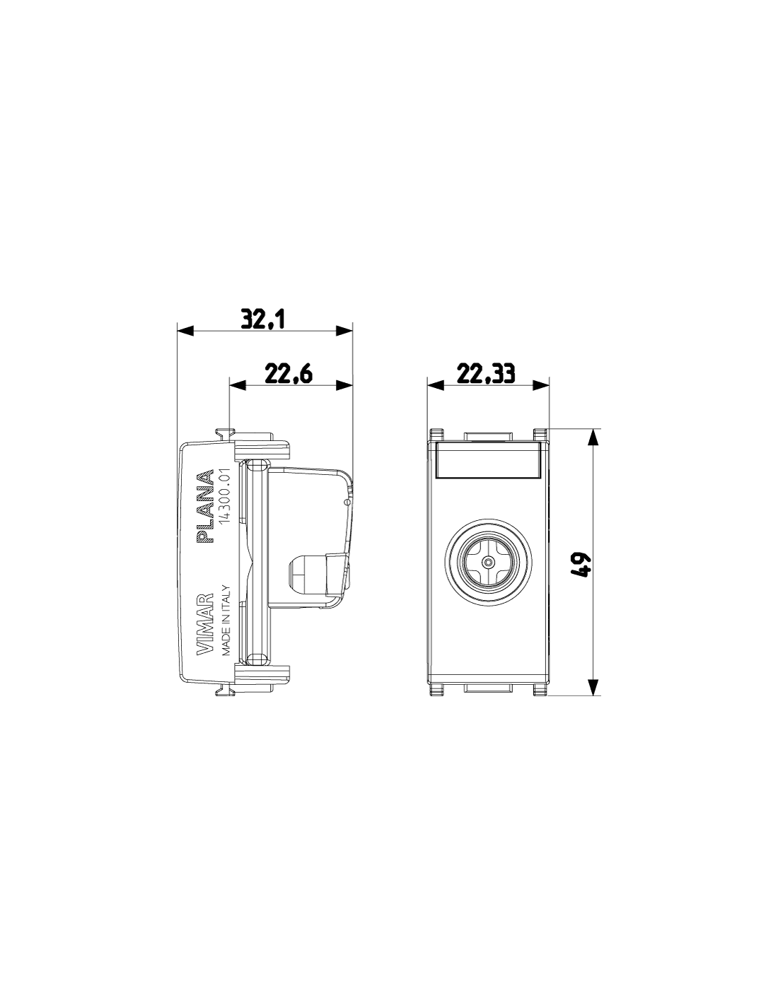 Vimar Plana Placa 3 Módulos Color Oro Mate 14653.25