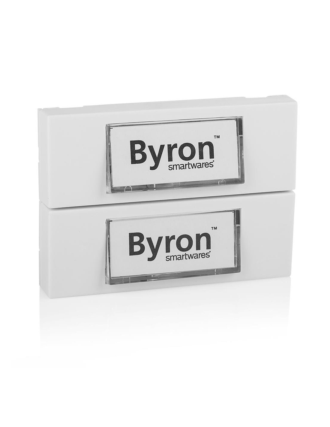 Double bouton poussoir sonnette porte étiquette plastique blanc BYRON