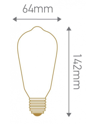 Ampoule led EDISON culot à vis E27 couleur ambré 2700K 6W 600lm